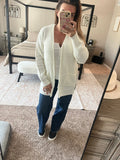 Ivory waffle cardigan