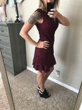 Wine lace dress