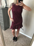 Wine lace dress